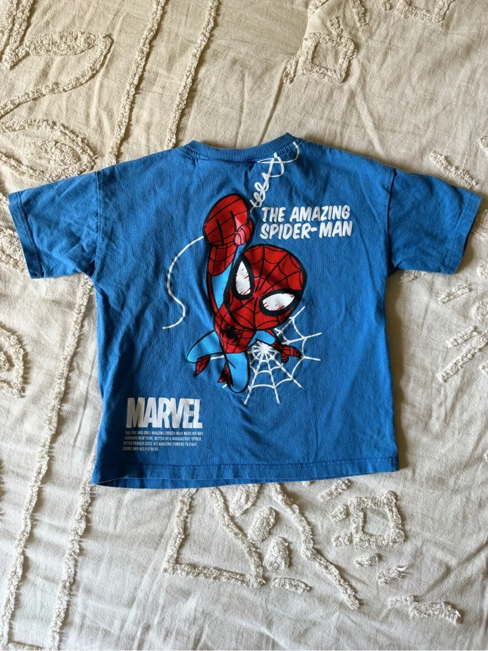 Zara Blue Kids Spider-Man Graphic Tee with Red Accents - Picture 4 of 4